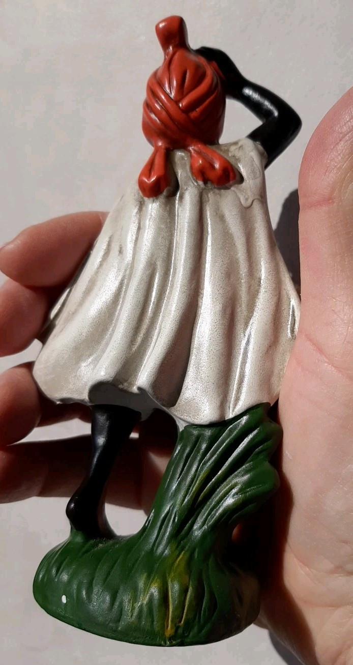Vtg BLACKAMOOR Looking Up, Wiseman Figurine Statue White Cape Red Head Pc JAPAN