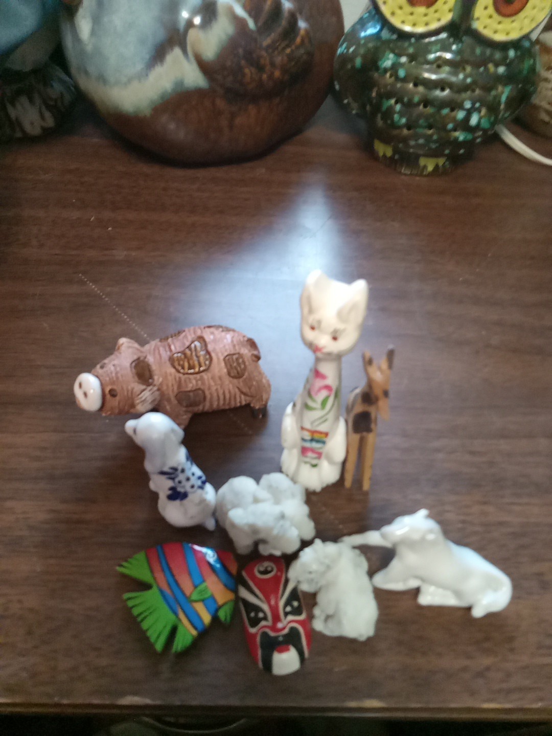 Assorted Animal Mini Figurines Set Of 9 Made Woth Assorted Material X
