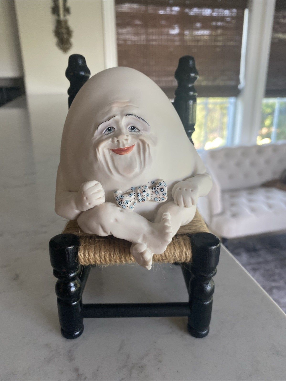 Vtg 1993 Allyson Nagel Egbert Humpty Dumpty Egg Statue Figure Sitting in Chair