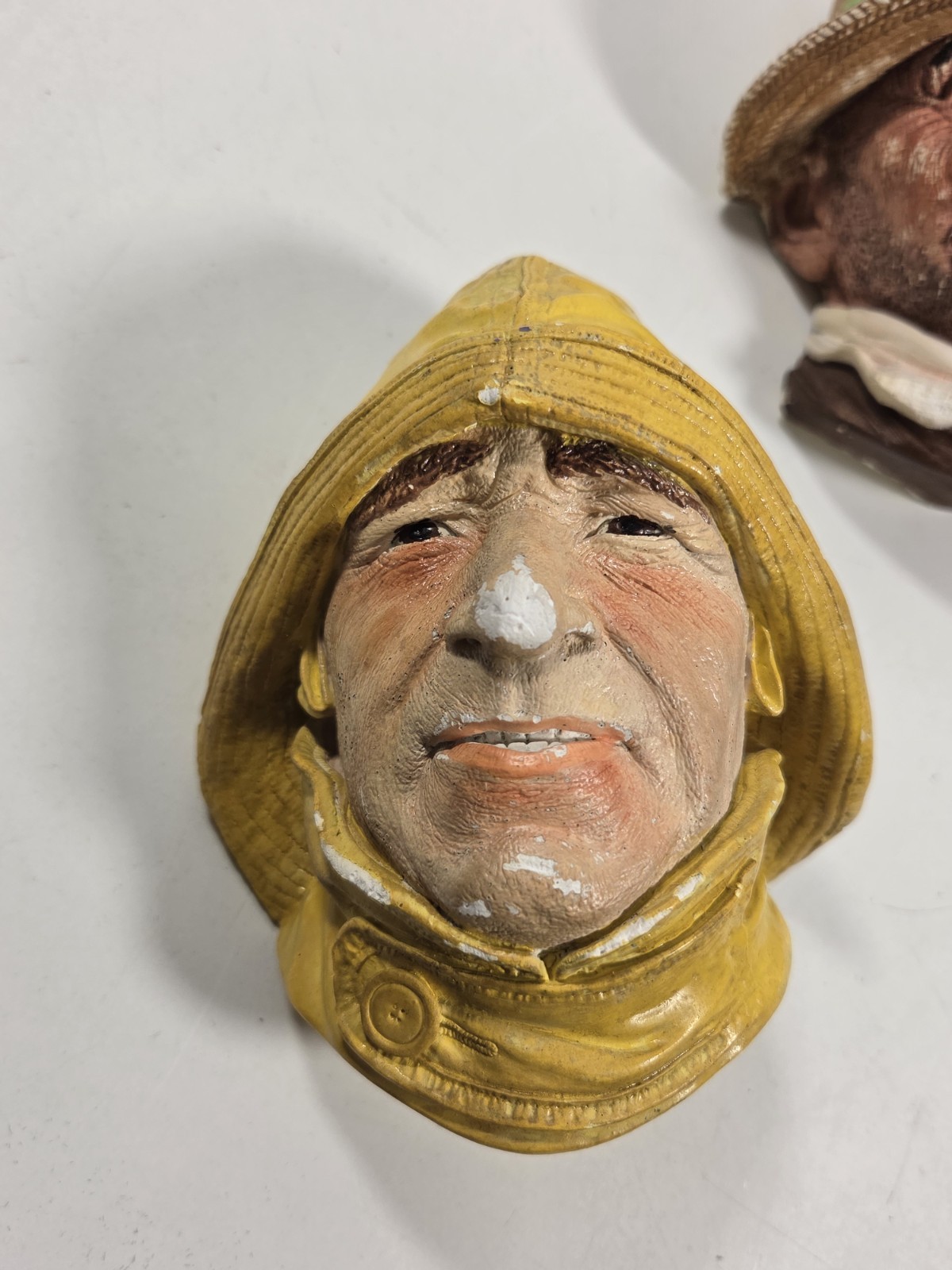 Vintage Lot Of 6 Chalkware Head Hand Painted Read Desc See Pics Some Damage