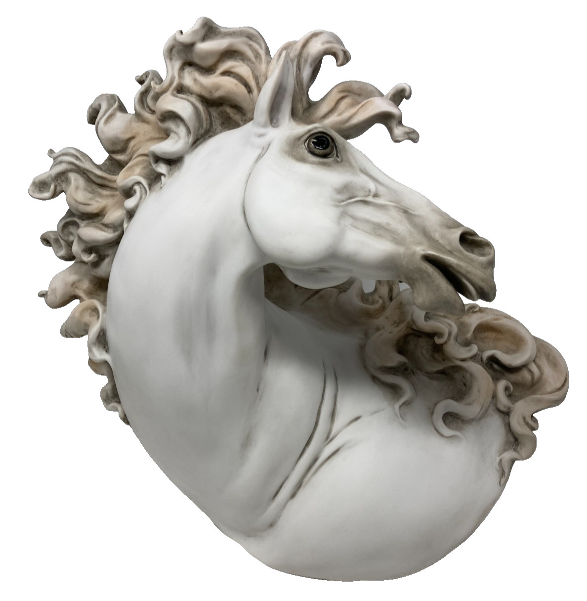 Florence Wonderful World Horse Head Bust 7201C Sculpture Italy 15.5″ Excellent