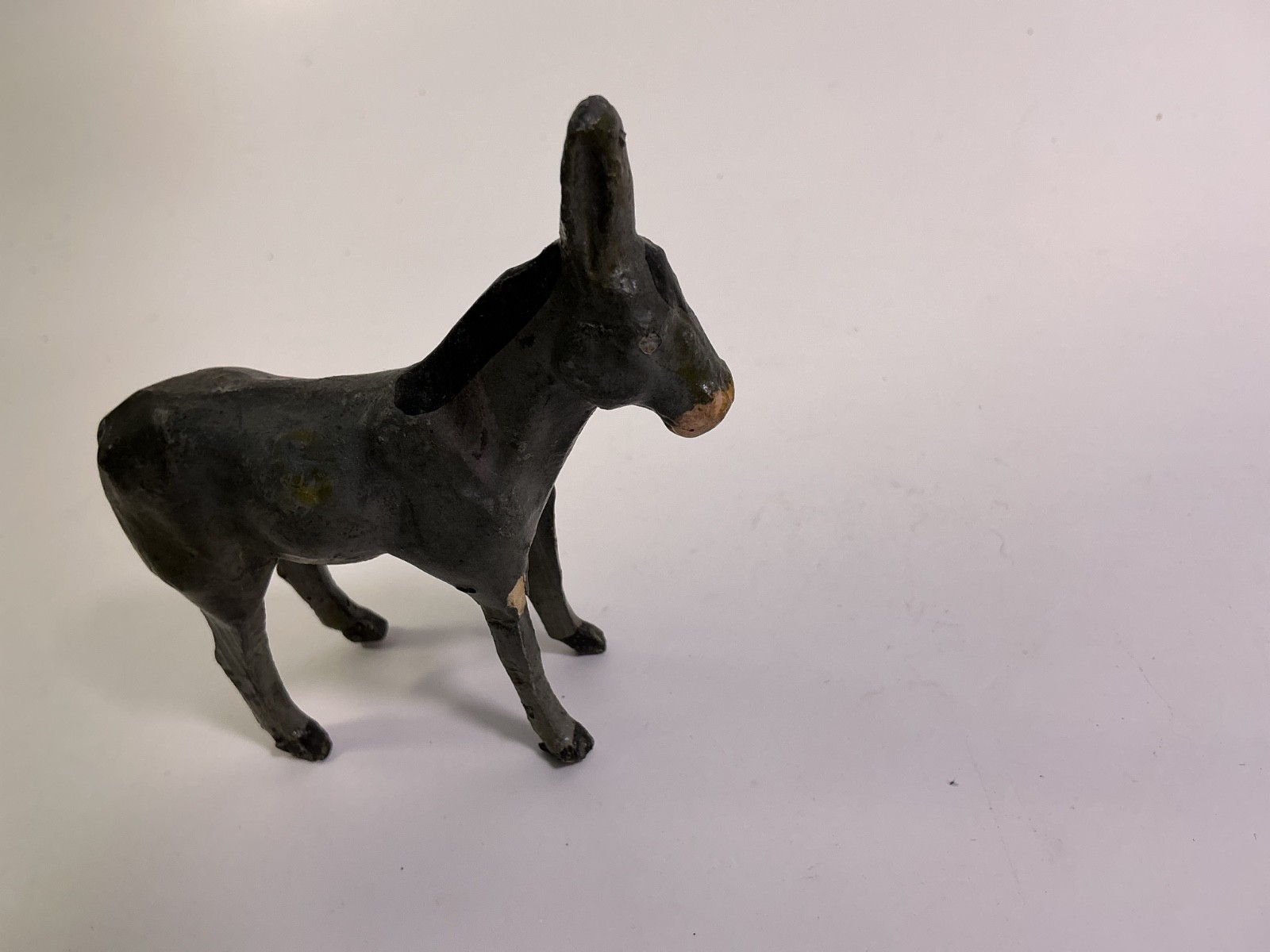 Heavy Metal England Steer Marked Putz Donkey 1930s Composite Wood