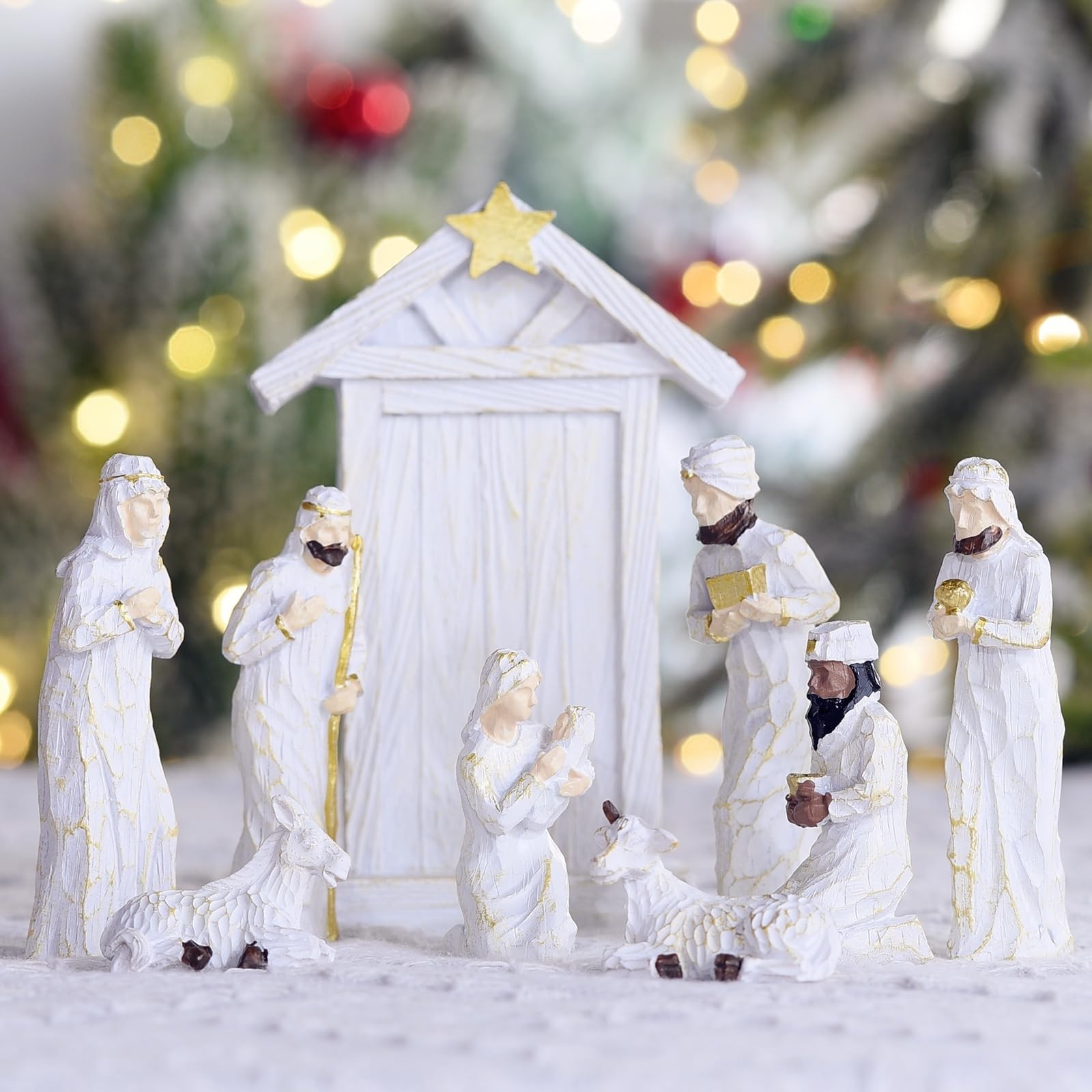 Nativity Set Figurine Christmas Jesus Nativity Scene Collection 9 Pcs Christm…