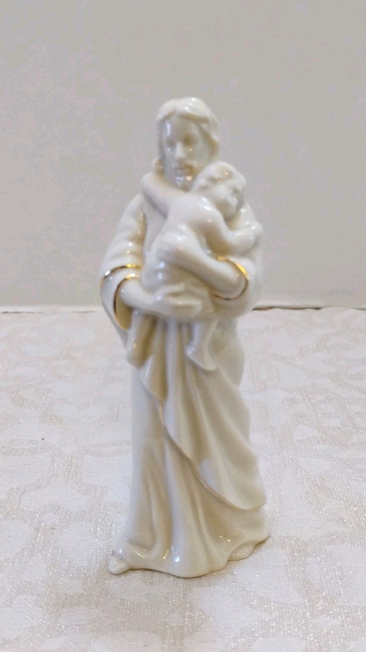 LENOX JESUS FIGURINE BLESS THIS CHILD 5.25″ CREAM WITH GOLD TRIM