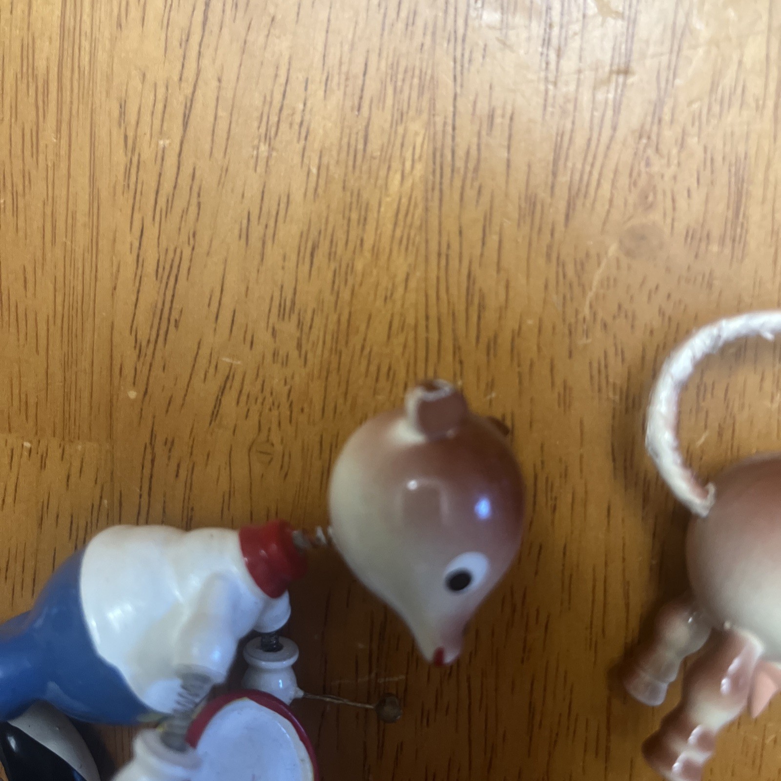 Goula Spain Bobblehead Figures Milking Cow Bear Drummer 1960s