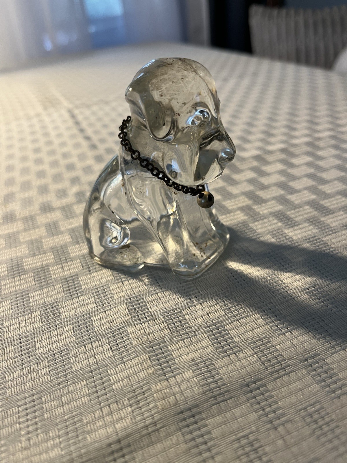 Vintage glass dog figurine mold