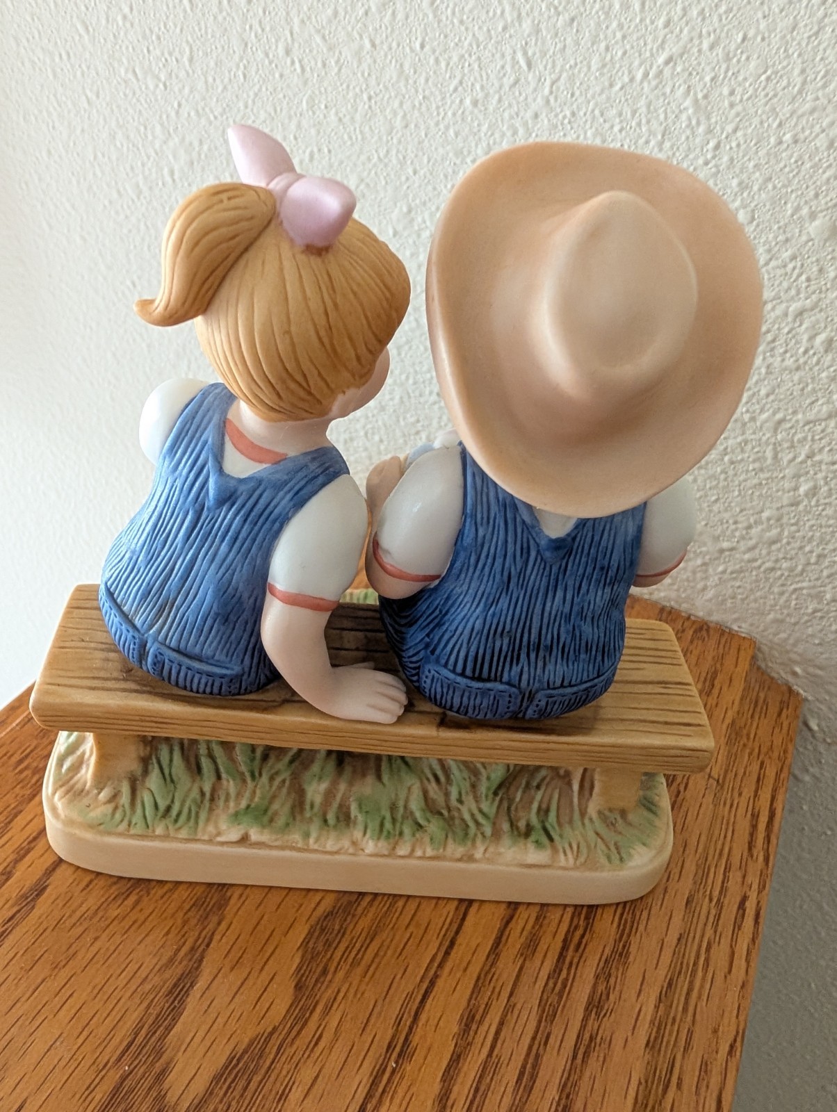 Home Interiors & Gifts Denim Days Easter Joy Ceramic Figurine 2005 Hand Painted