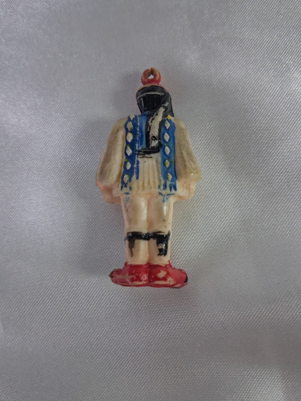 Vintage Rare molded plastic figurine representing a Greek Evzone guard Keychain