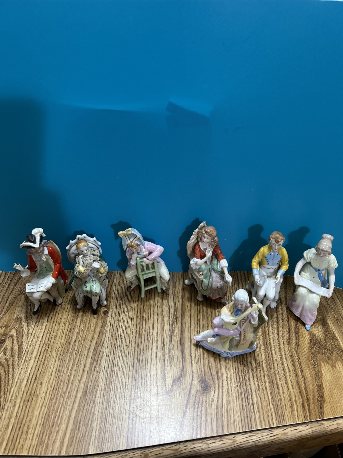 Antique 1880s Victorian Porcelain Grafenthal Figurine Woman Men Lot Of 7