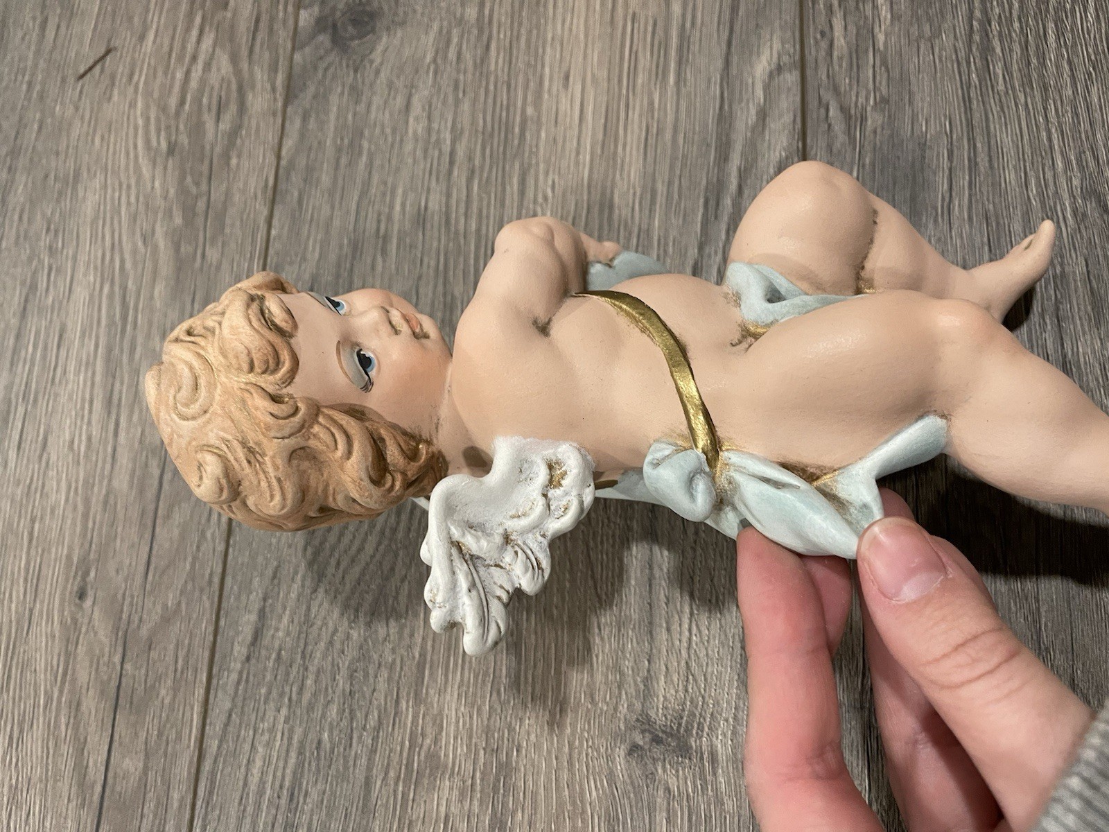 Pair Of Vintage Eleanore Ceramic Victorian Children Angle Figures