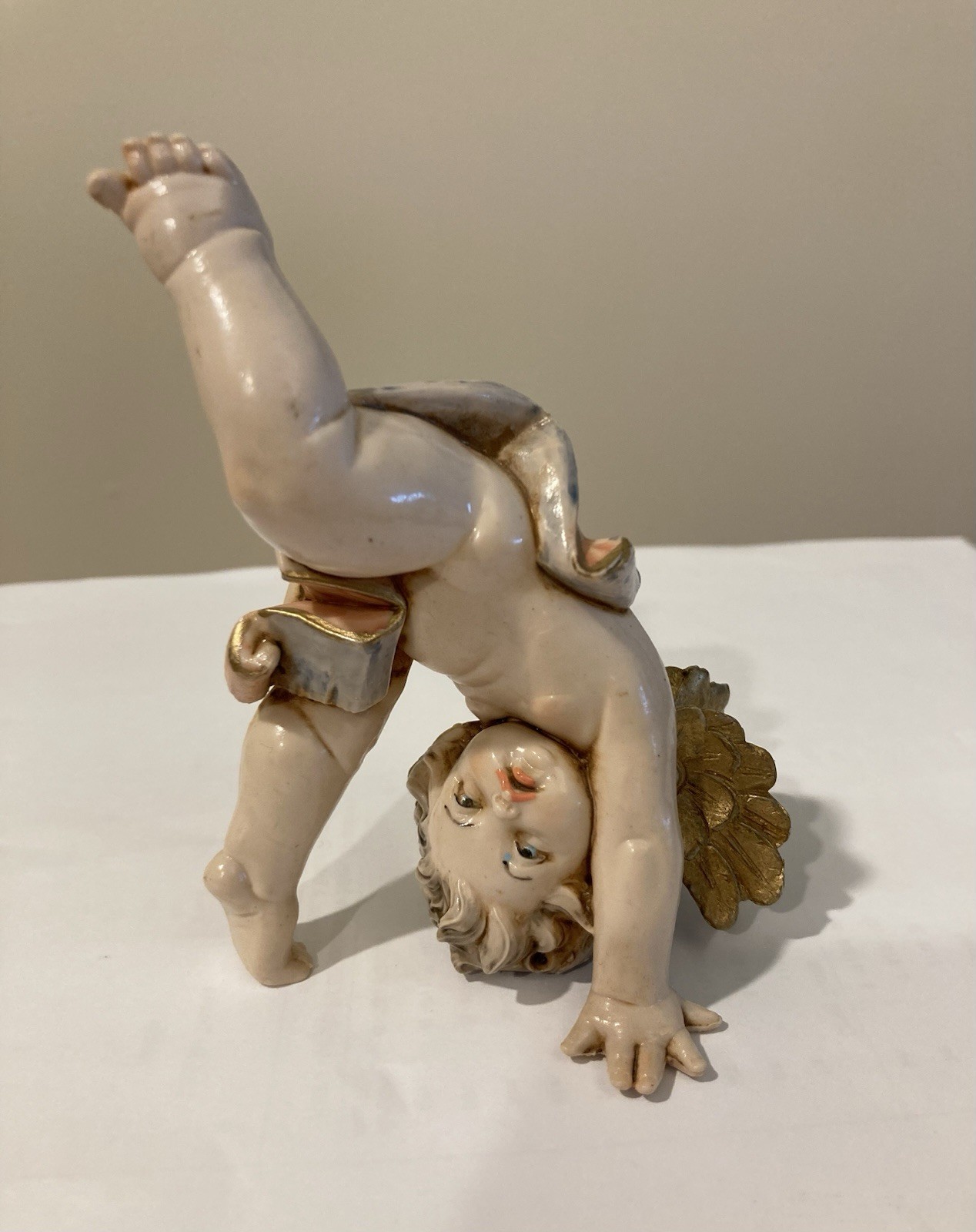 Fontanini Depose Italy Simonetti Tumbling Posed Angel Cherub 1988 Figurine #576