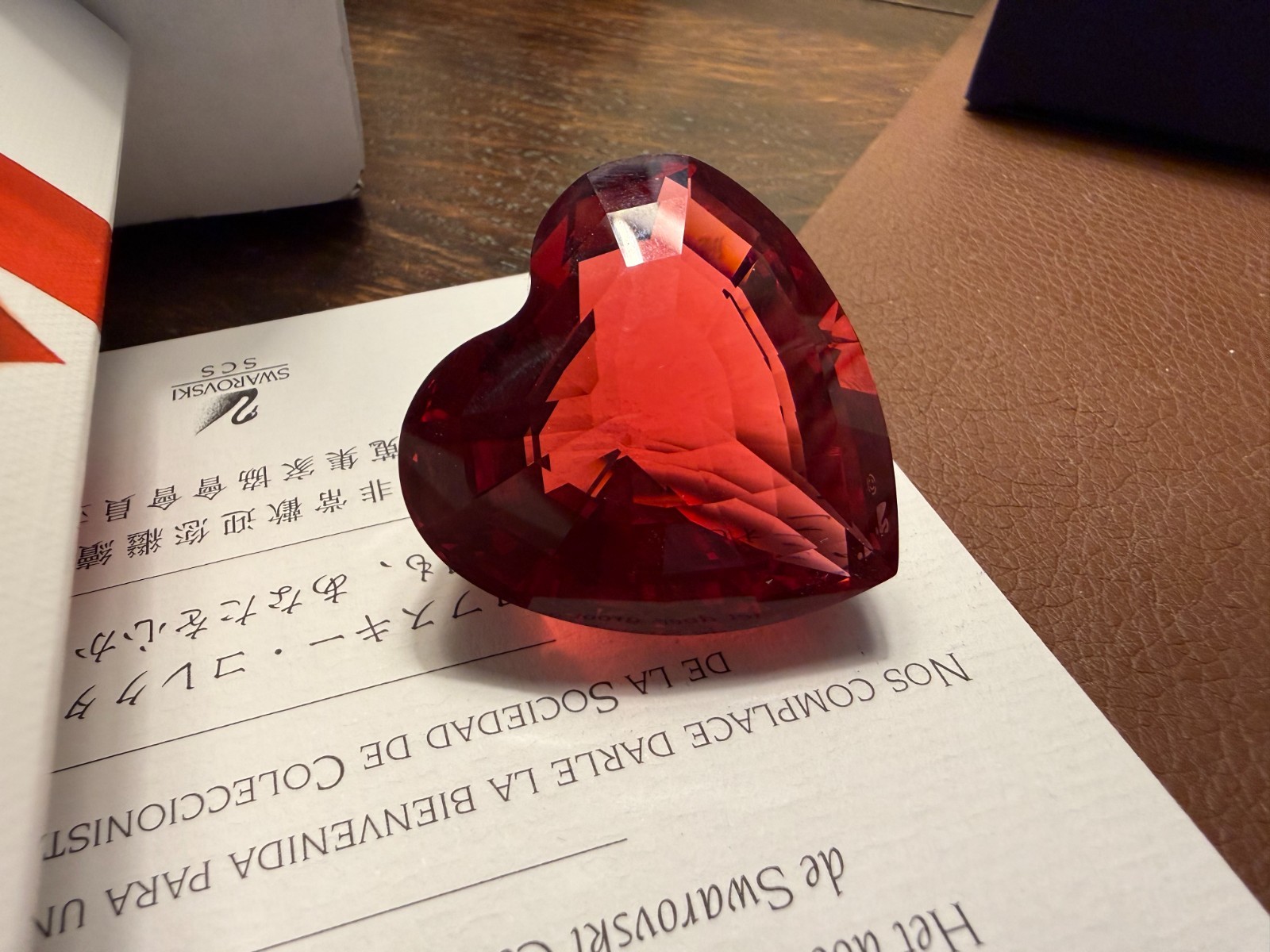 Swarovski RED Heart Paperweight Figurine Renewal Gift Boxed, Paperwork, MINT