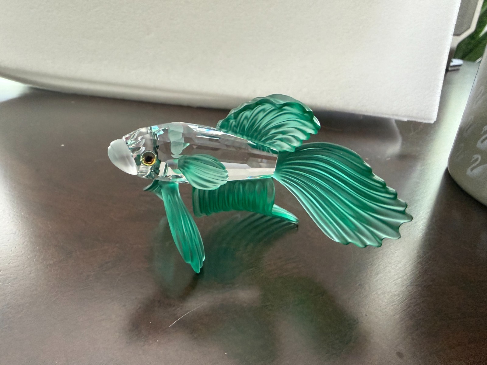 Swarovski Crystal (Green Betta) Siamese Fighting Fish Mint with Box