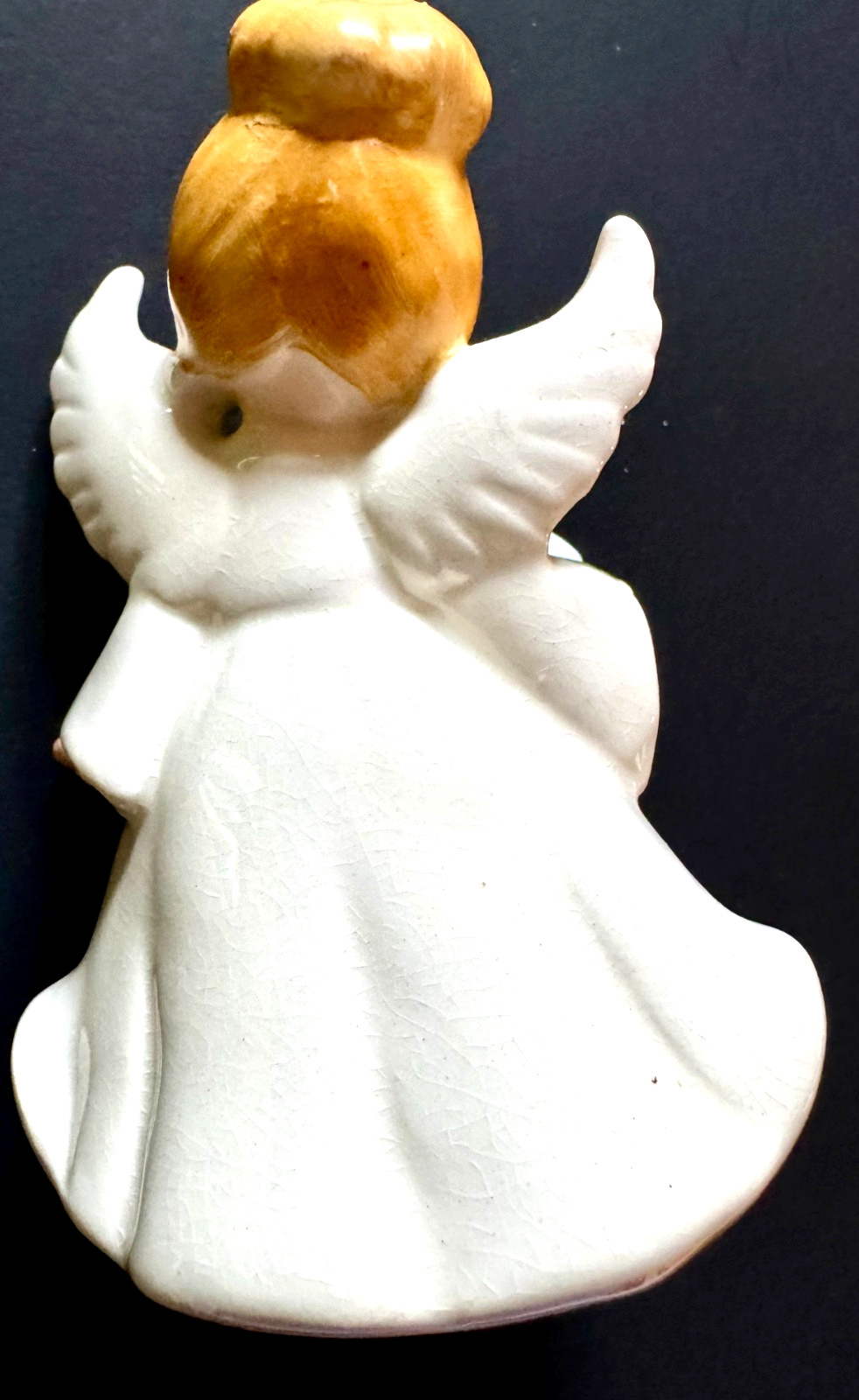 VTG 1950s Lefton Ceramic July B-Day Angel w/Red Stone & Blue Flower #6224 Japan