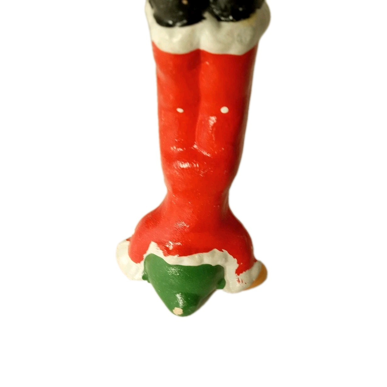 Vintage Clown Jester Figure Head Stand Acrobat Hand Painted Red Polka Dot