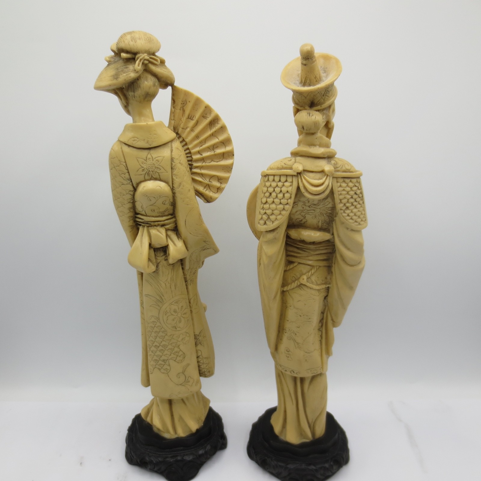 Vintage Asian Chinese Resin Figurine 14” Goddess and Sorcerer Home Decor