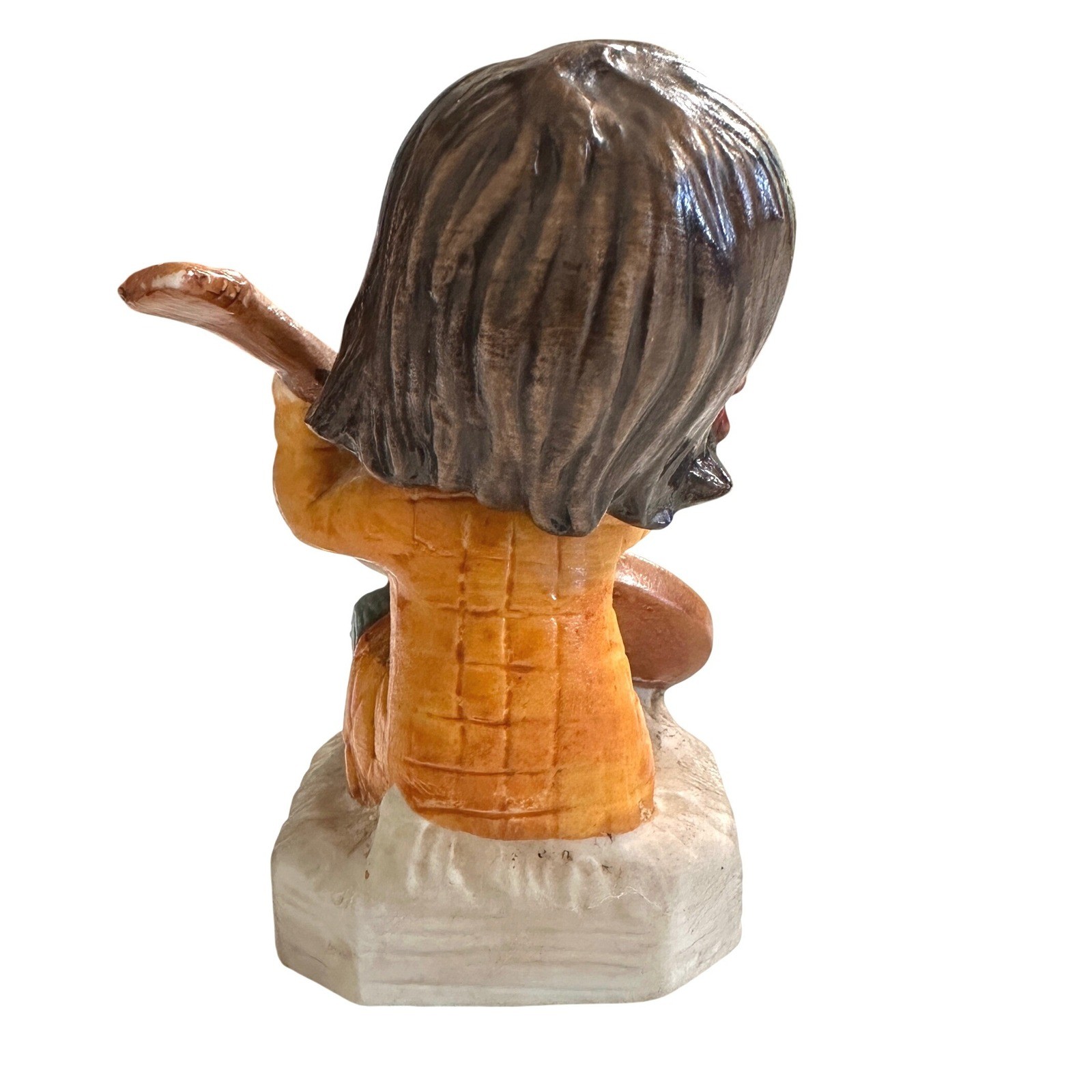 VTG 70s Moppets Fran Mar Ceramic Figurine Girl Playing Guitar Kitsch Retro Decor