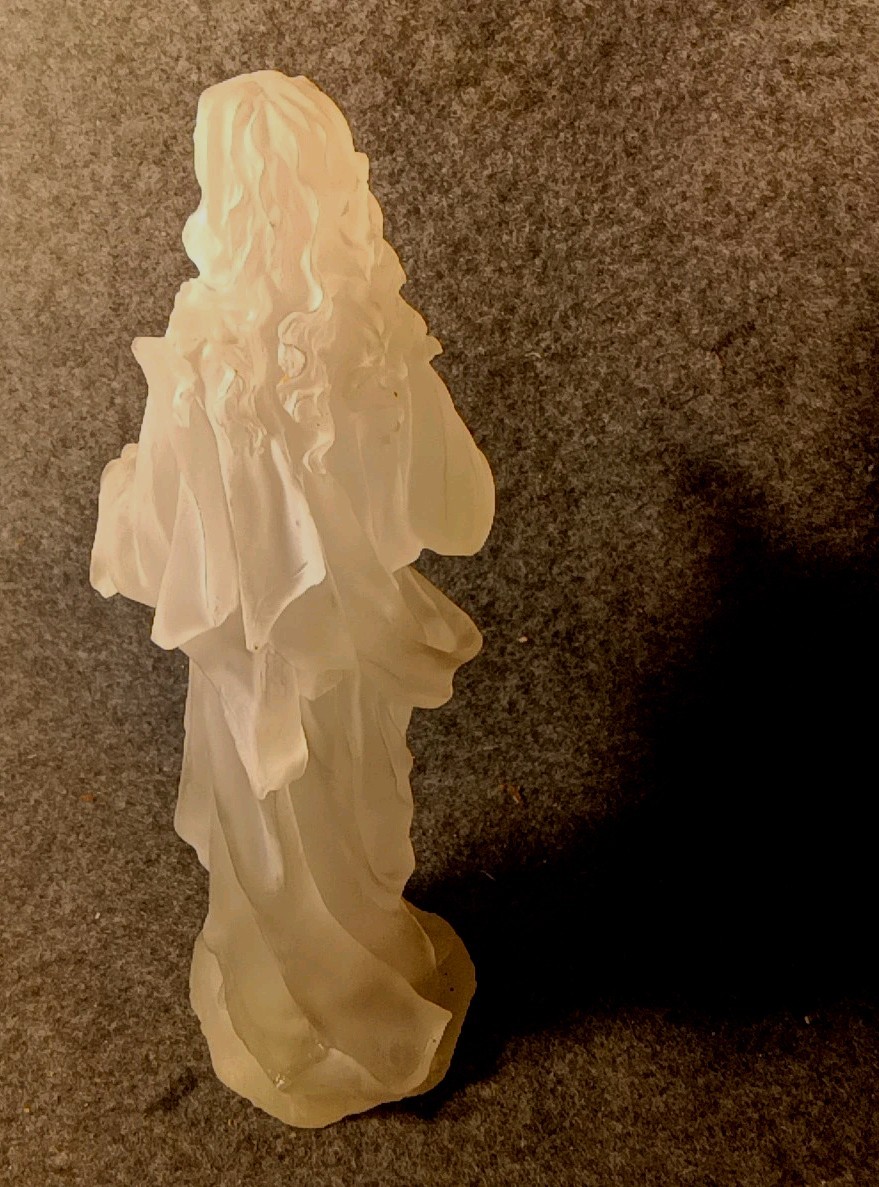 VTG V.RARE Frosted Lucite JESUS CHRIST Crystallus Figure Statue 12″ TRANSLUCENT