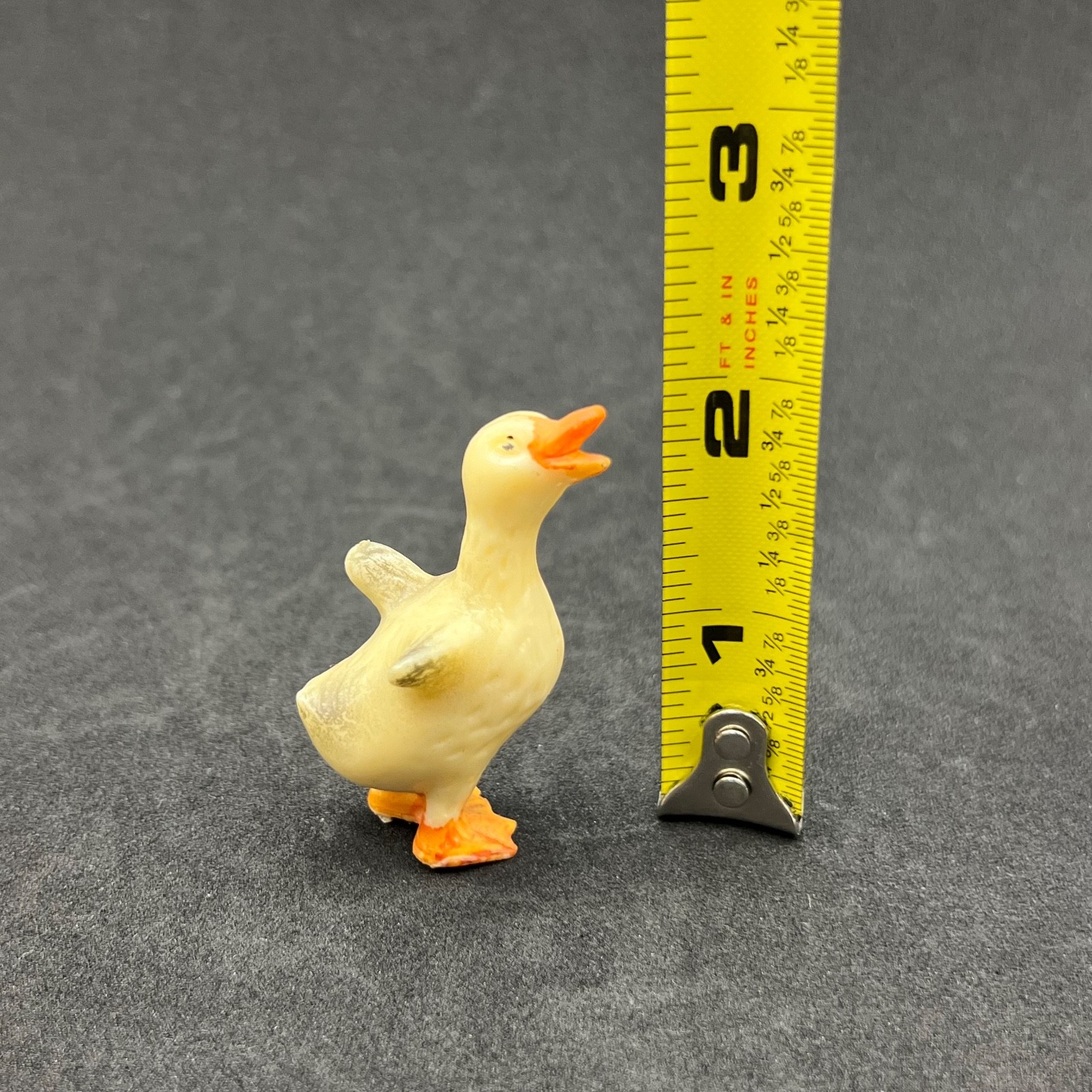 Vintage Miniature Yellow Plastic Duck Figurine Easter Cake Topper Diorama Toy