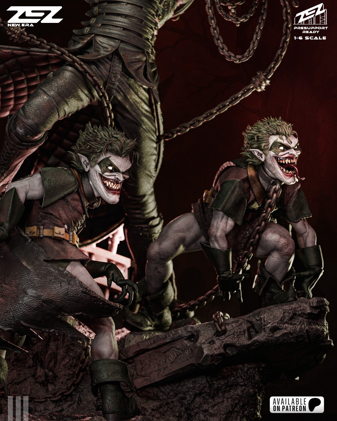 Batman Who Laughs 3D Resin Printed Statue – DC Unpainted Model Kit – 1/4–1/12