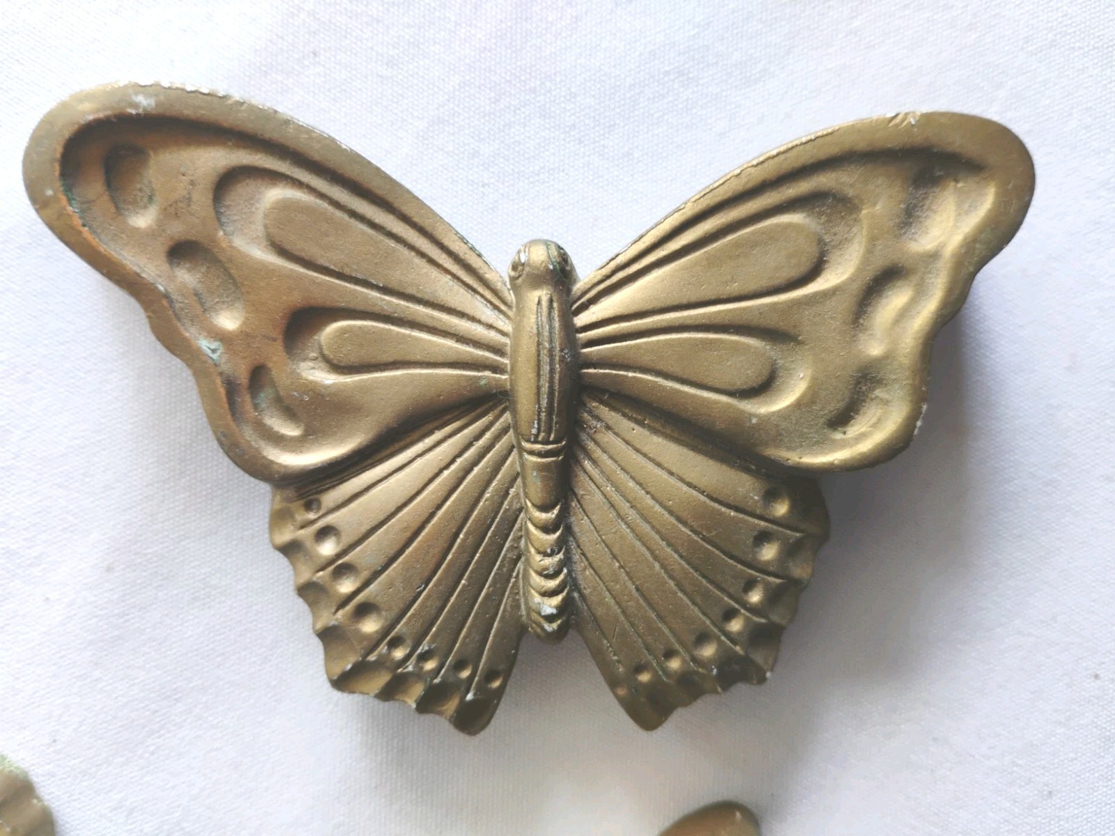 3 Pc Vtg Chalkware Gold Butterflies Wall Hanging Decor 1983 Miller Studio