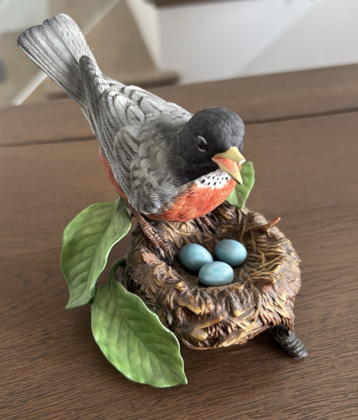 LENOX AMERICAN ROBIN BIRD FIGURINE Fine Porcelain Flower Garden 1989 Taiwan