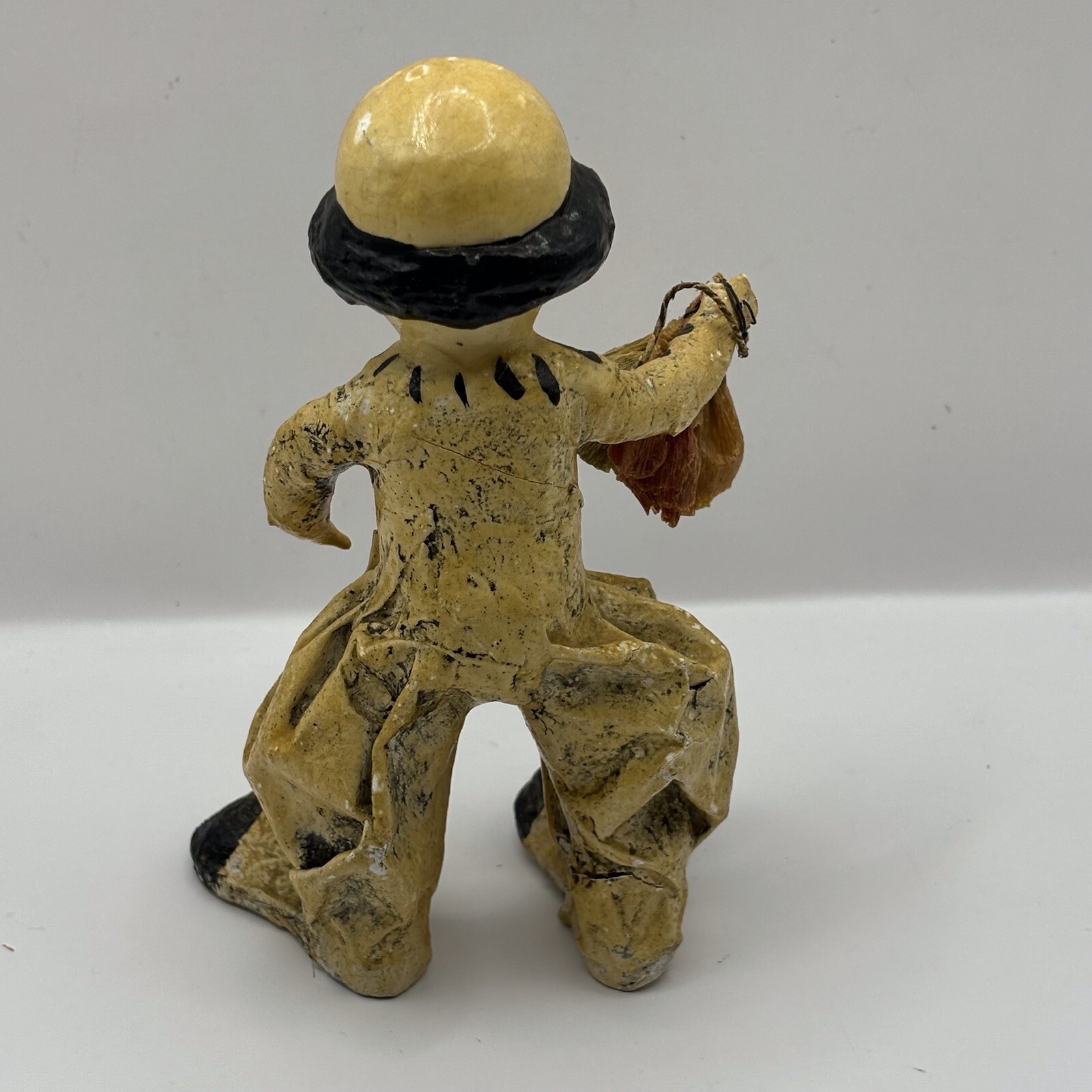 Unique Vintage Kitschy Creepy Circus Paper Mache Clown Folk art Hand Painted