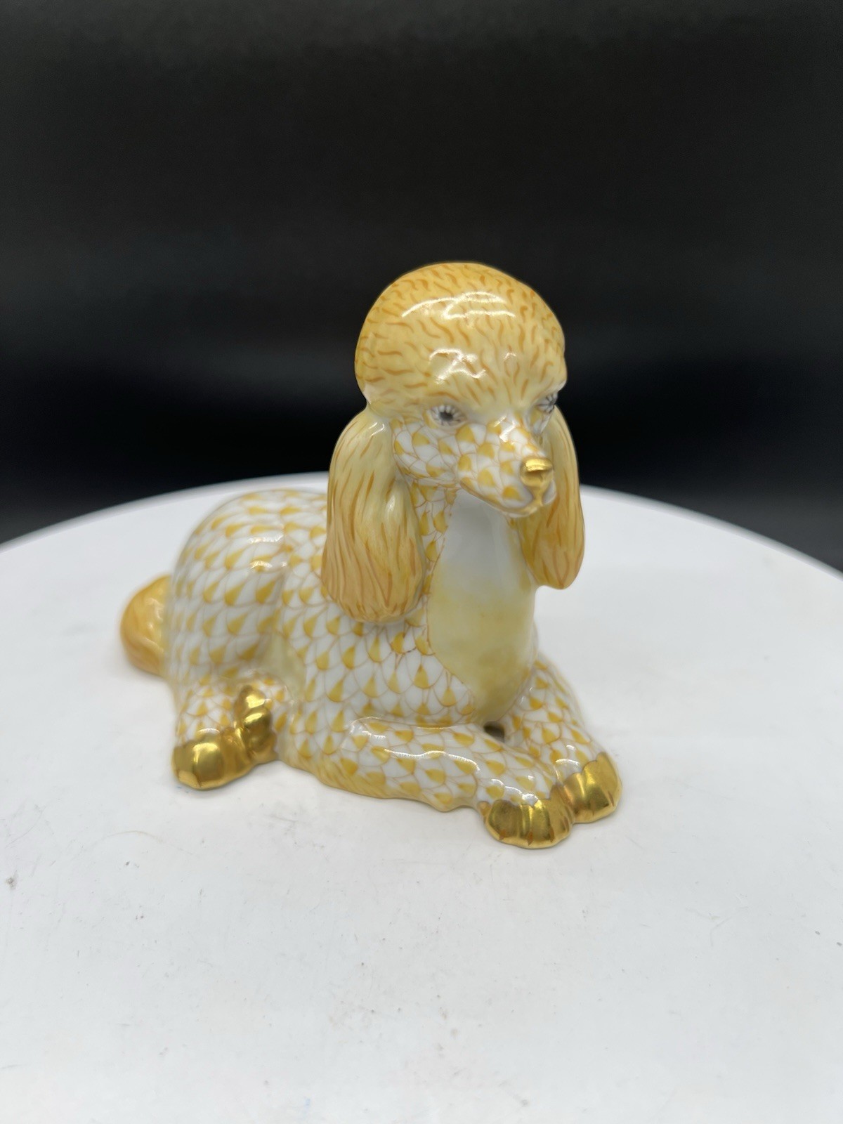 Raspberry Poodle Handcrafted In Hungary Painted w/ 24k Gold Accents Style: F1048