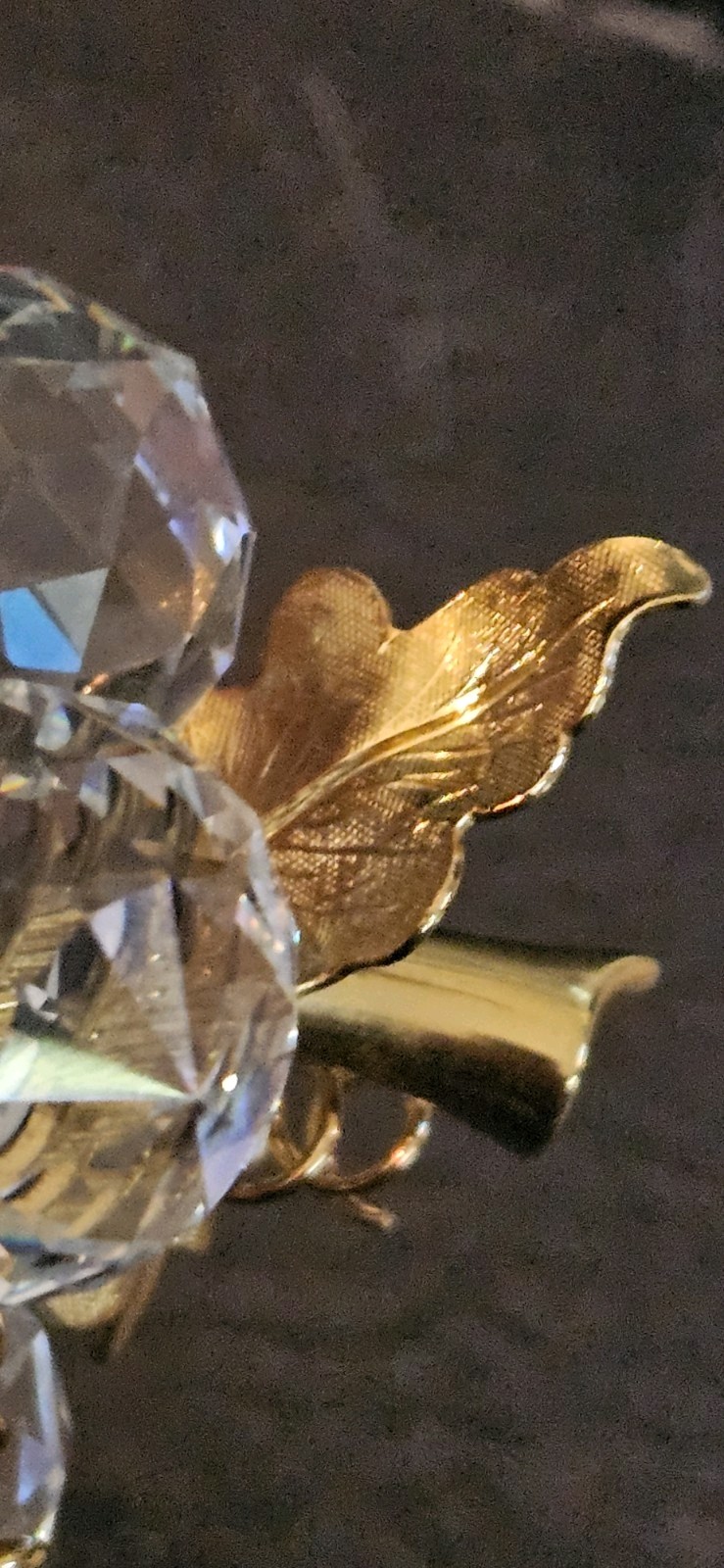 Swarovski Crystal Gold Leaf 15 Grapes Cluster Sparkling Fruit NO Box