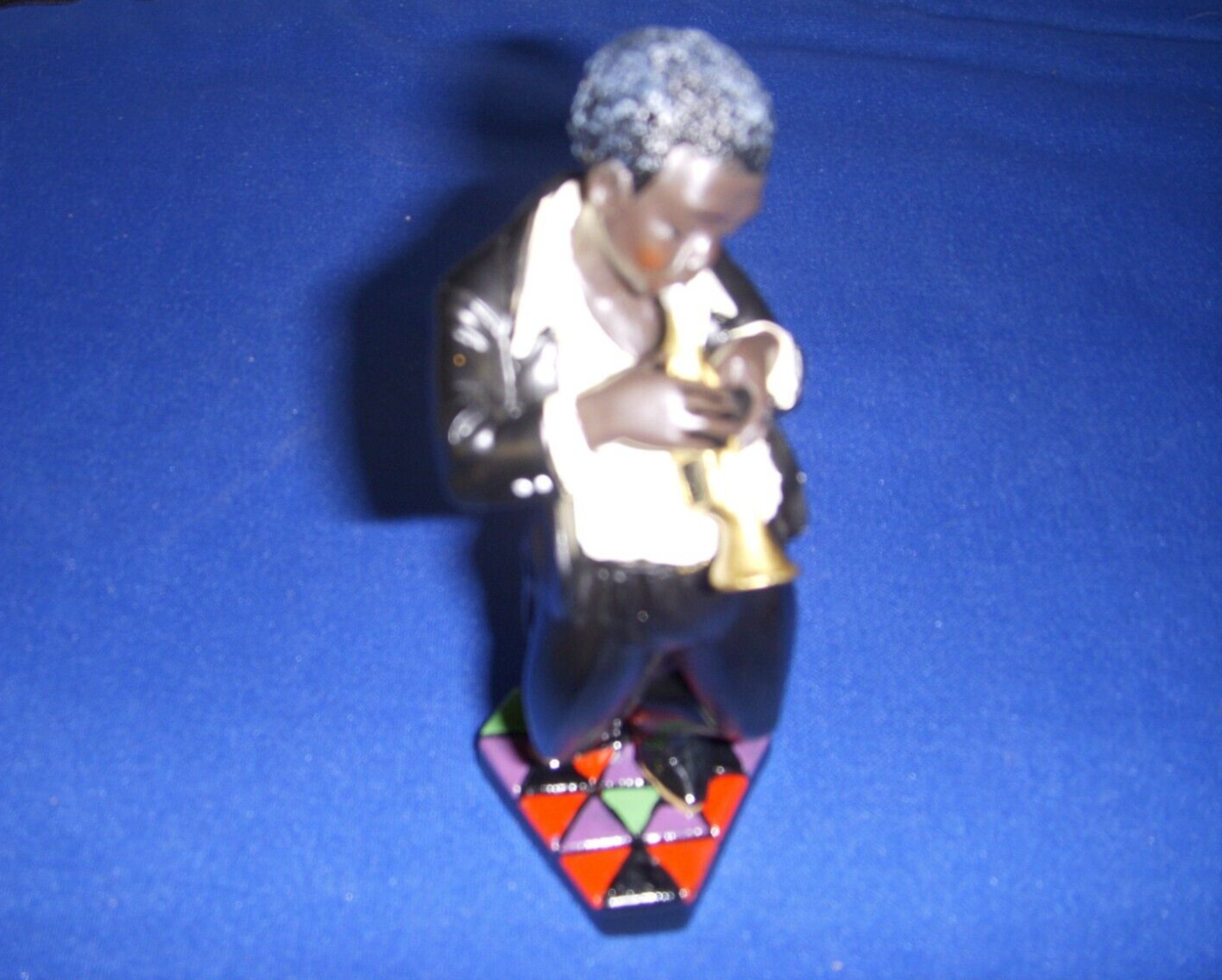 Vintage Black Jazz Blues Musician Trumpeter Figurine