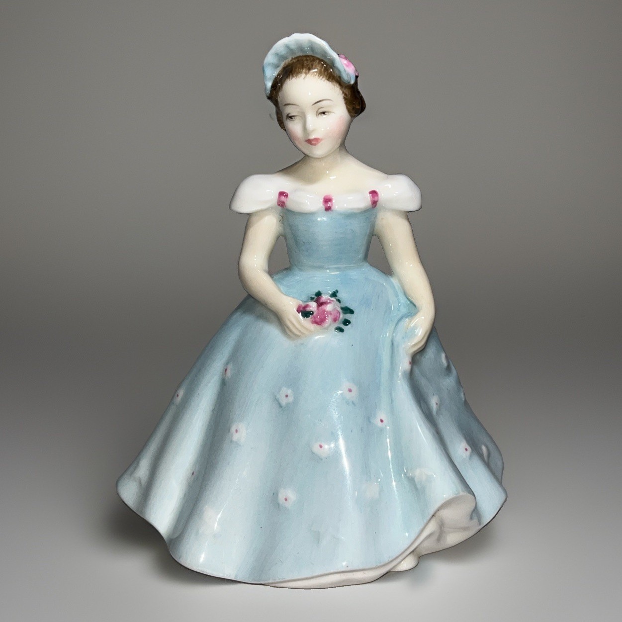 Royal Doulton Figurine THE BRIDESMAID Lite Blue Dress HN2196 Corp 1959