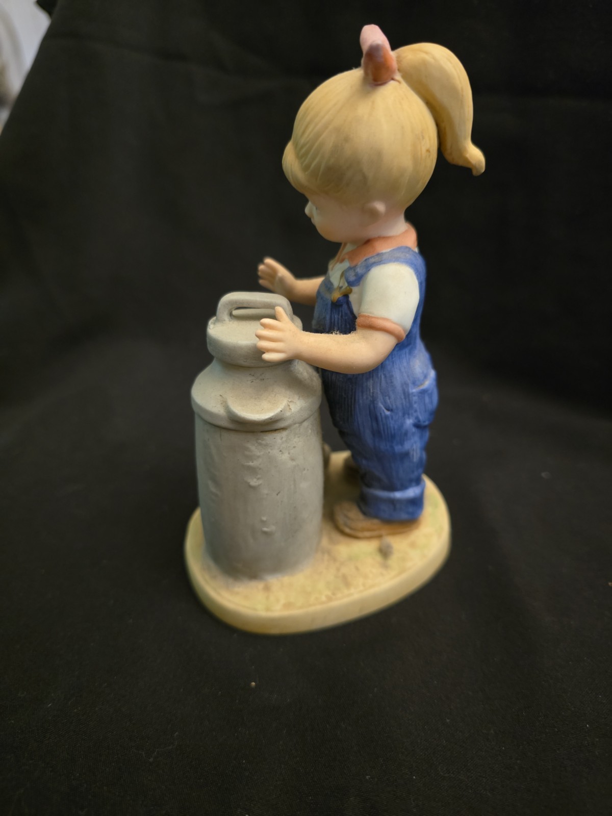 Set Of 2 Pre-Owned Porcelain Homco Denim Days “Morning Chores” Figurines #1501