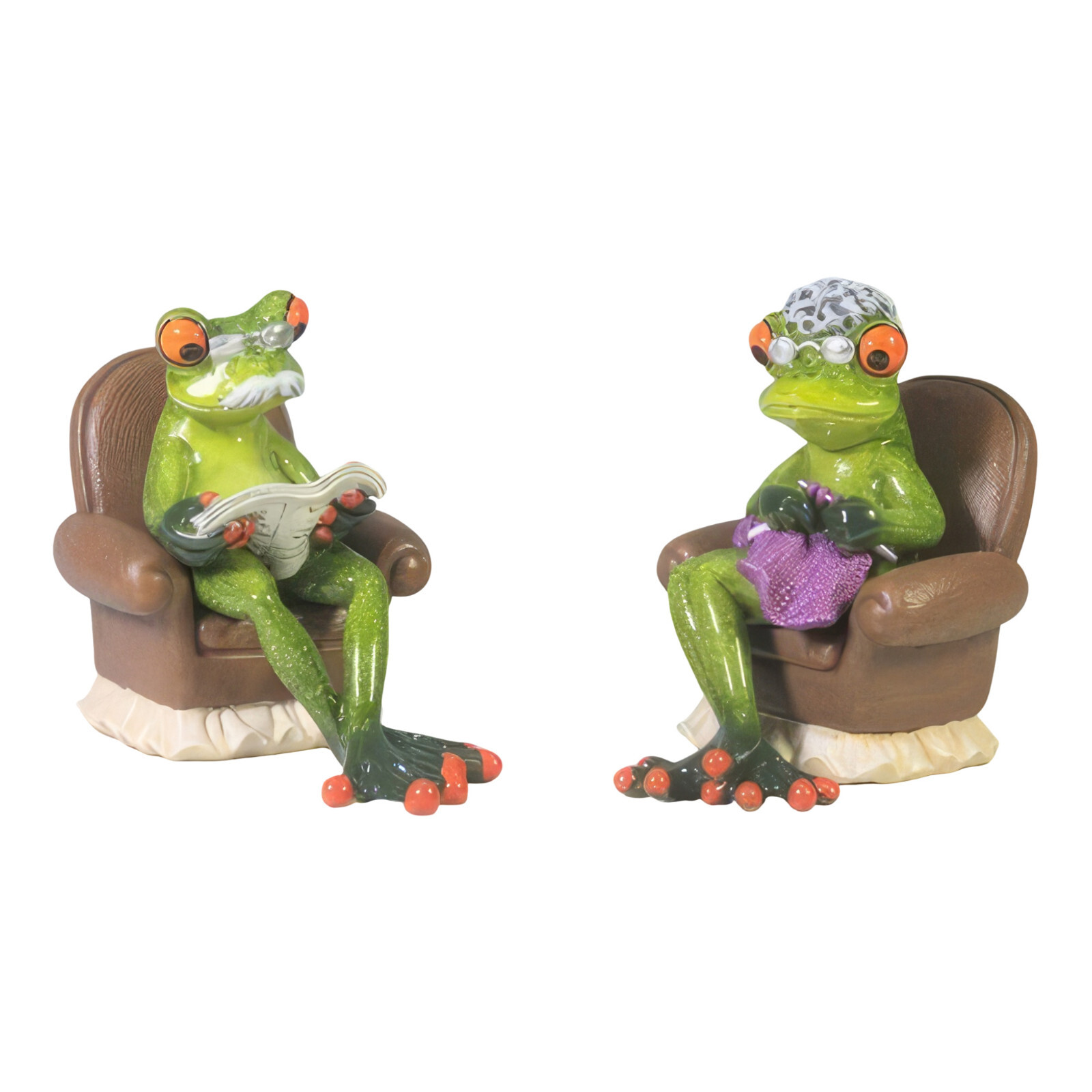 5.25″W 2-PC Frog Grandparrents Figurine Set