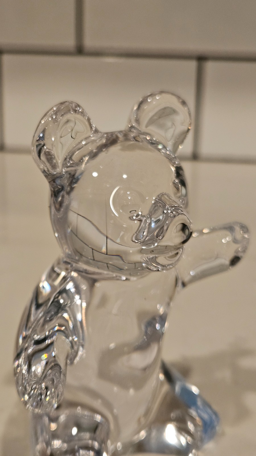 DAUM~Crystal Bear~Signed 4″