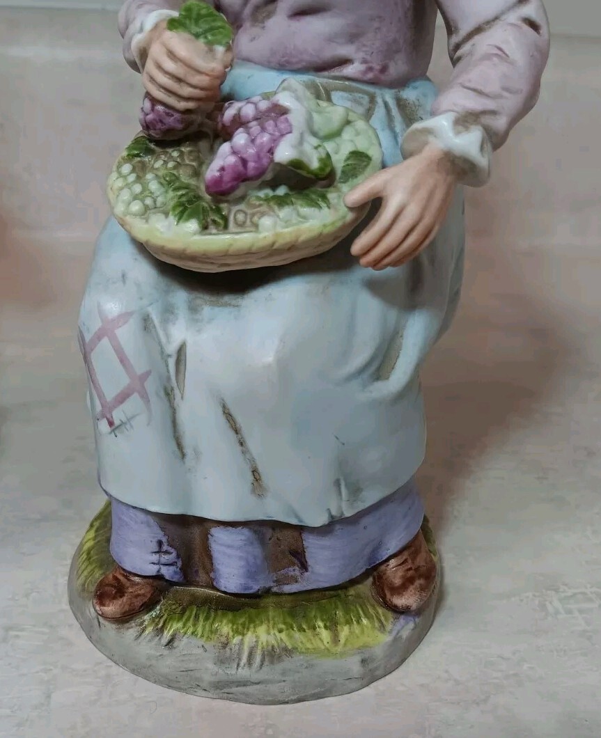 Pair HOMCO Porcelain Old Man Woman Figurines Peasant Harvest #1433 Farmers
