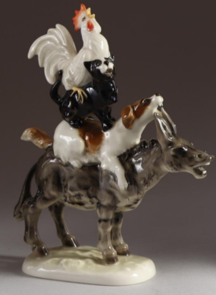 Vintage Hutschenreuther Bremen Town Musicians Porcelain Figure Figurine 8”
