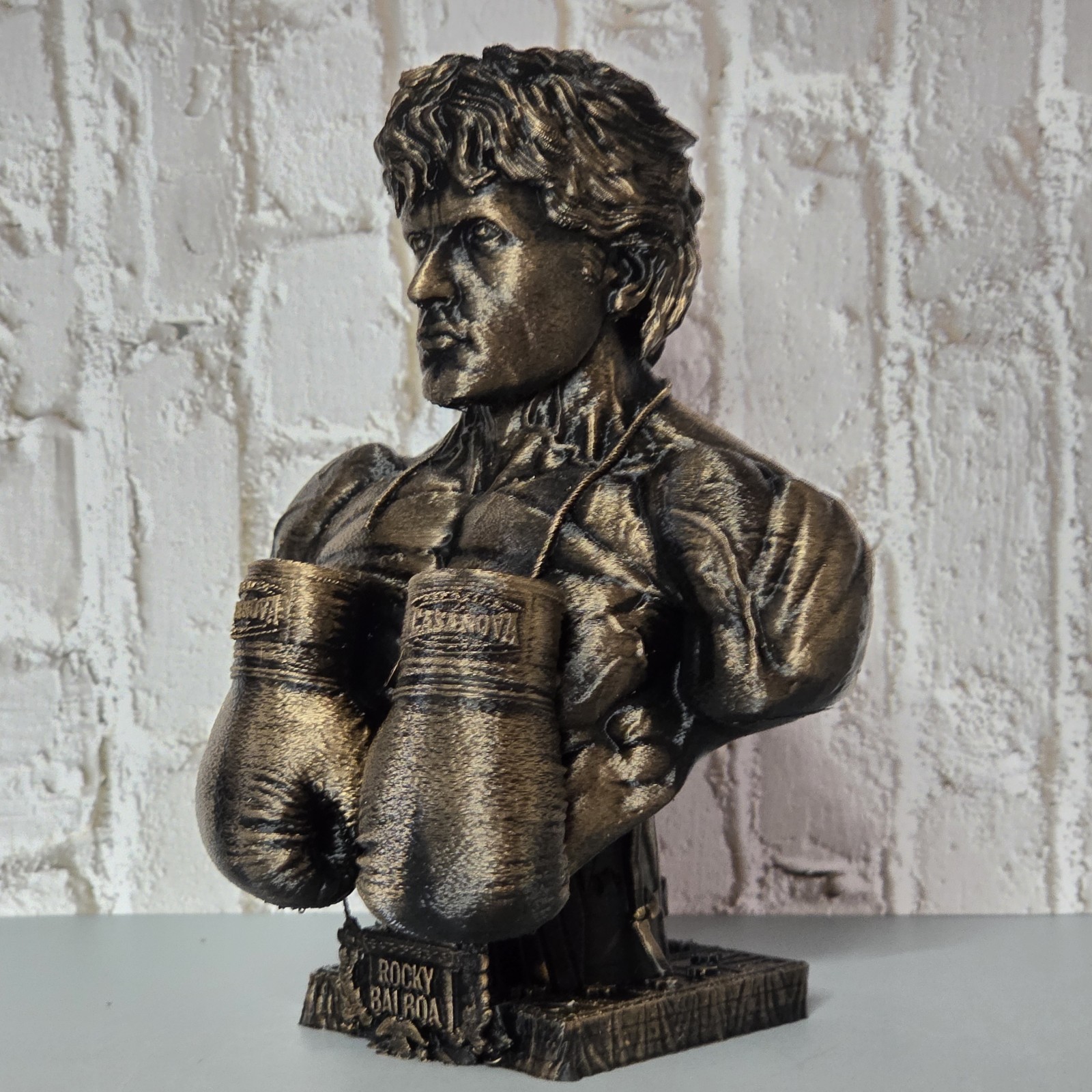 Rocky Balboa Bronze Tone Boxing Figure Bust Sculpture 3d print hand painted 6″