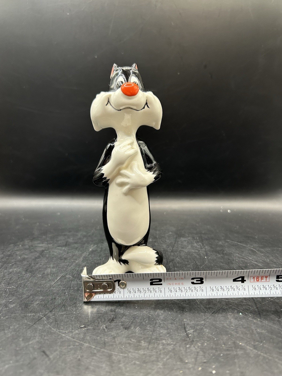 1975 Sylvester Cat Ceramic Hand Painted Figurine 6 Inches Japan