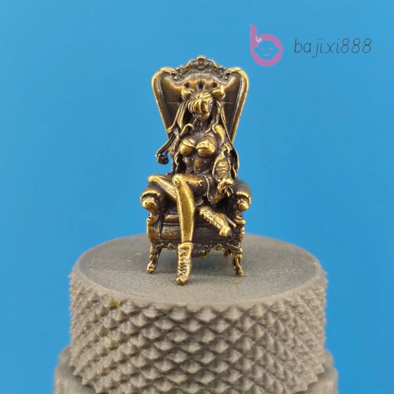 27mm Exquisitely Chinese Brass Sensual Beauty Girl Statue Handcarved Ornament