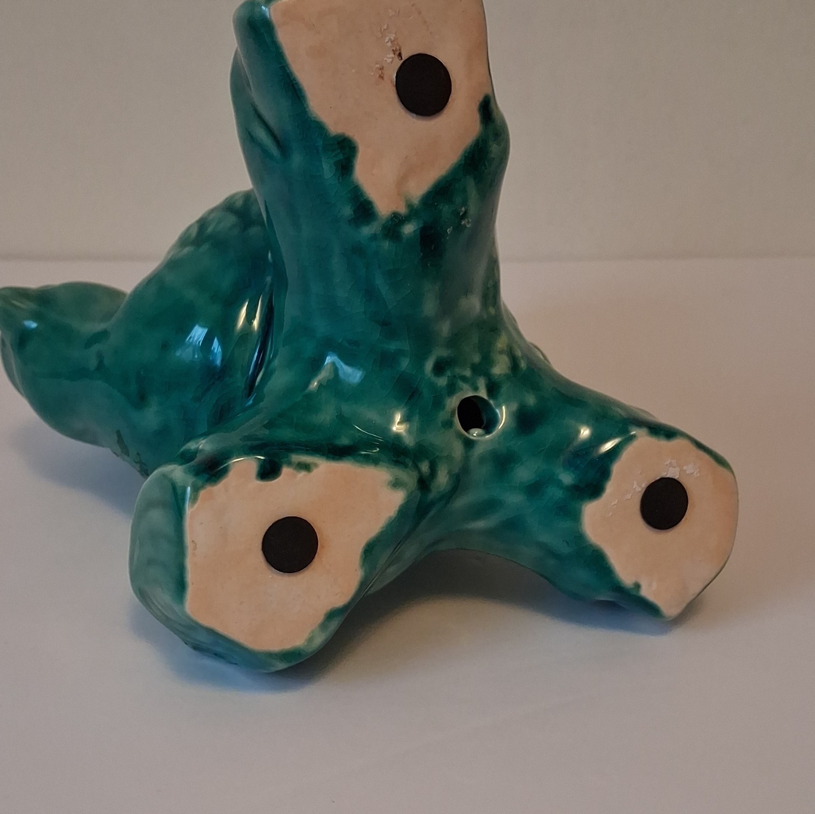 Turquoise BIRD ceramic Figurine 7″H home decor