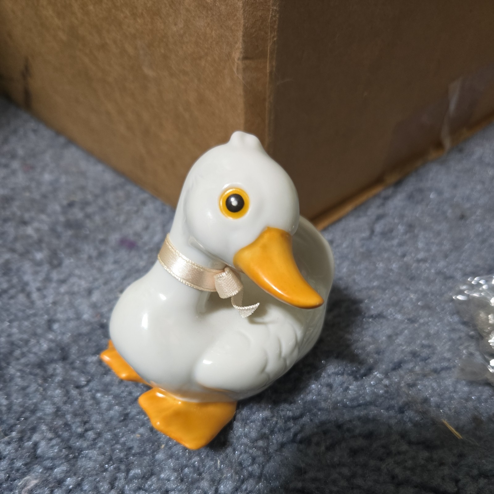 Vintage HOMCO Porcelain DUCK ceramic FIGURINE #1414 WHITE 3-1/4″ Tall FREE SHIP