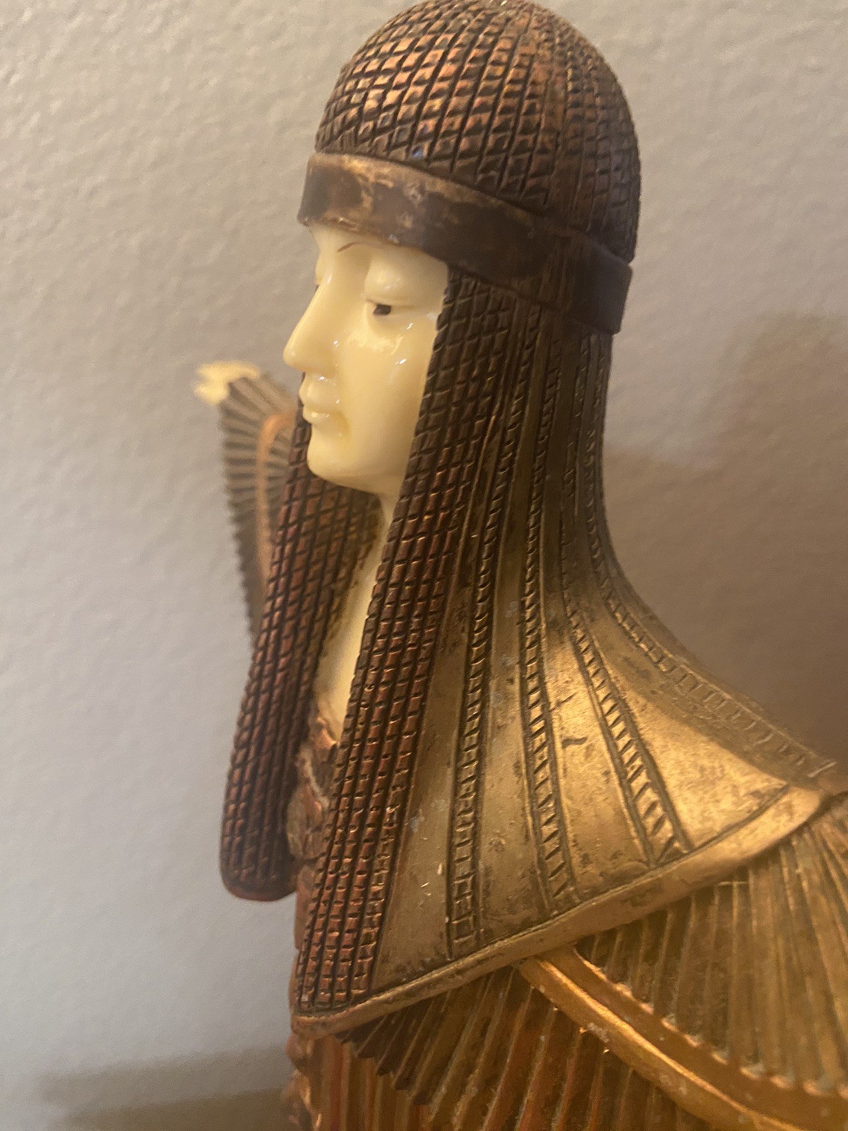 Art Deco Egyptian Winged Goddess Standing Statue Figure Resin? Isis Cleopatra
