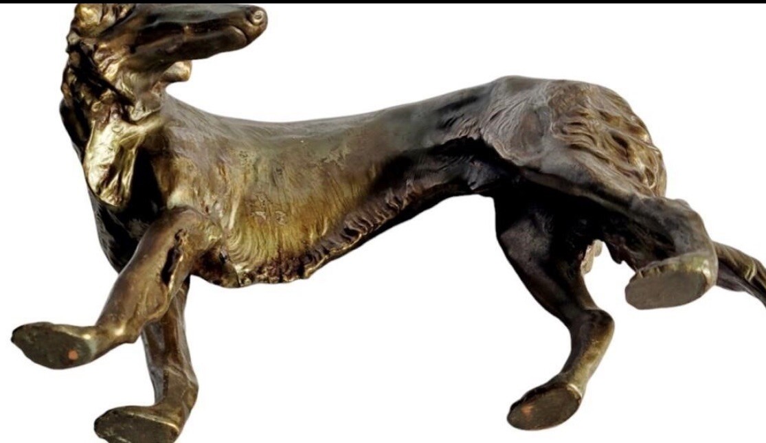 Jennings Bros Bronze Borzoi Statue 1920