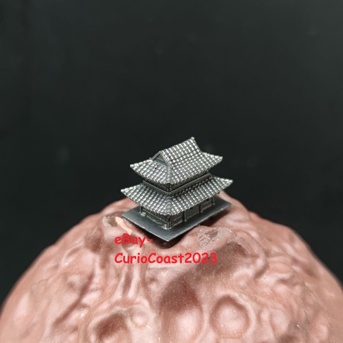 Solid Brass Ancient Building Miniature Ornament for Sandbox Scene Decoration