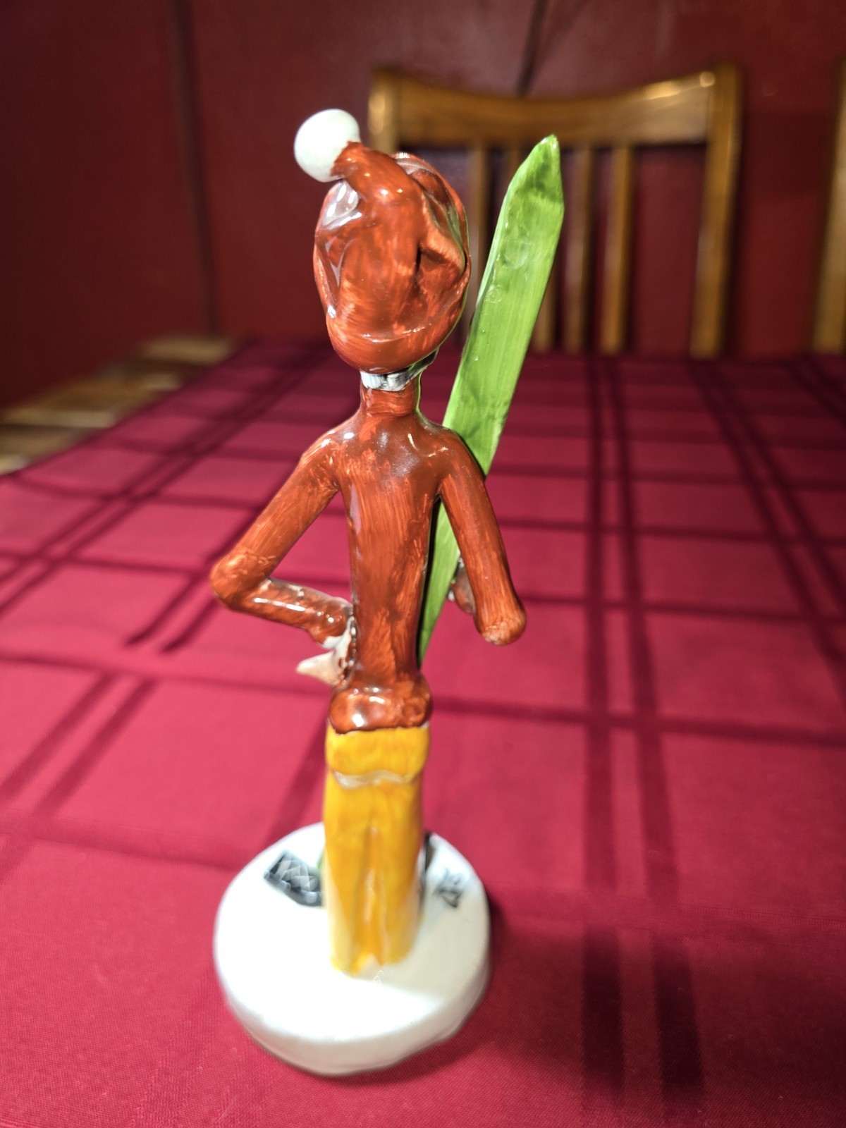 Vintage Poli Cesare Ceramic Female Skiier Rare Signed Made in Italy