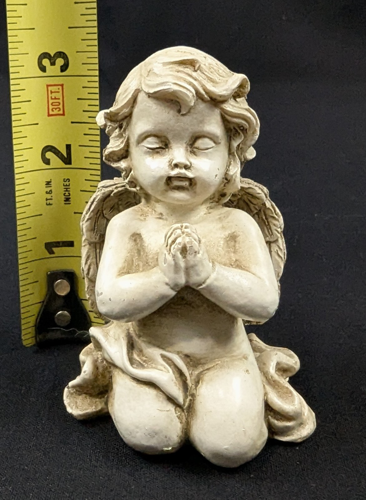 Resin Cherub Angel figurines Set of 2 Kneeling Praying 4″