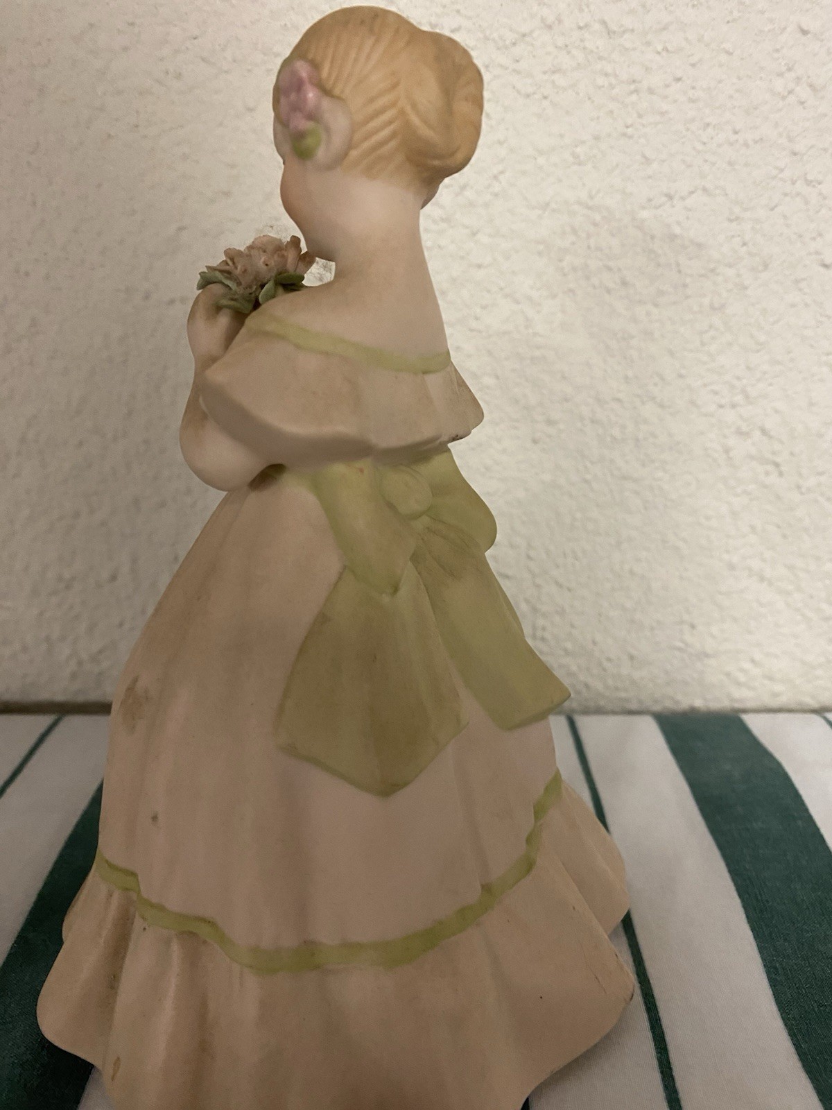 Holland Mold – Vintage Hand Painted Ceramic Pink Girl W/Flowers – Rare Beauty