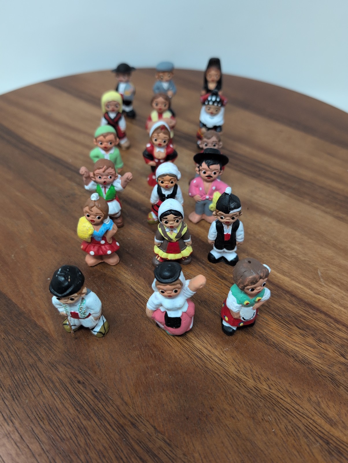 Lot Of 18 Assorted People Alborox figurines Spanish Mud People 1960s