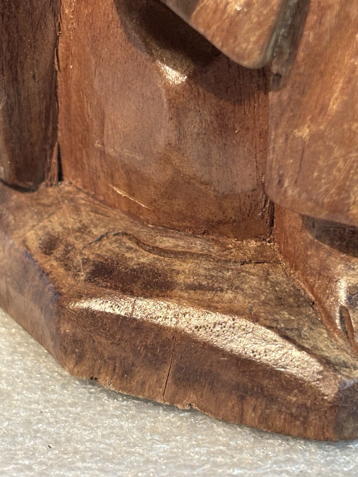 Quebec Canadian Wood Carving Of Old Man Hobo Traveler Artisan Hand-Carved