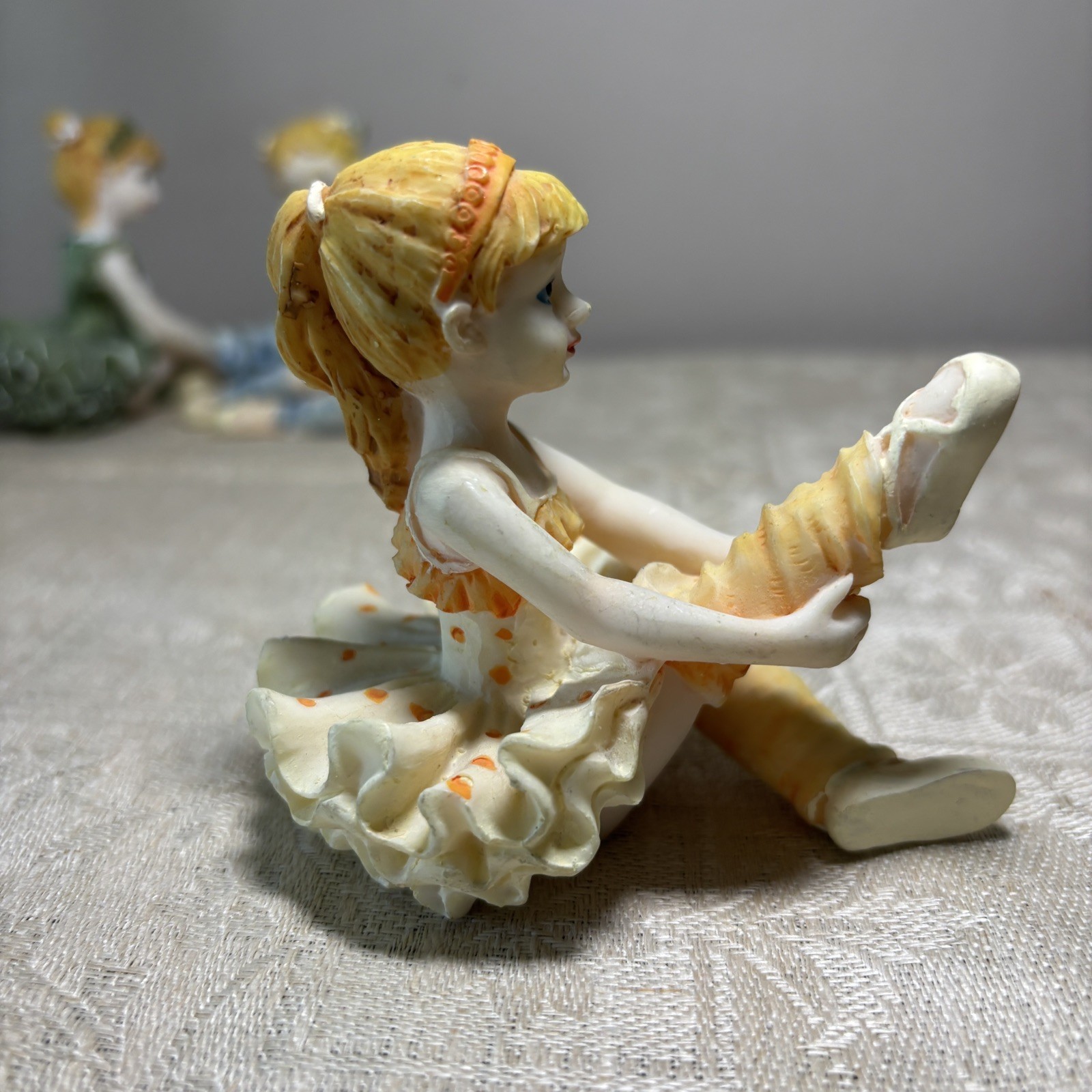 Set of 3 Ballerina Resin Figures 3″ Tall Ballet Dance Tutu Shelf Sitter